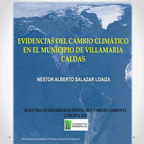 Evidencia de cambio climático villamaría caldas