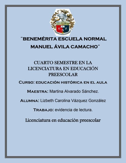 Evidencia de lectura del libro