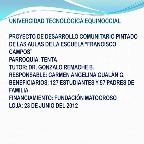 Evidencia del proyecto comunitario
