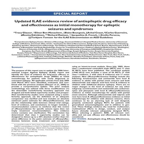 Evidencia en el tratamiento 2013