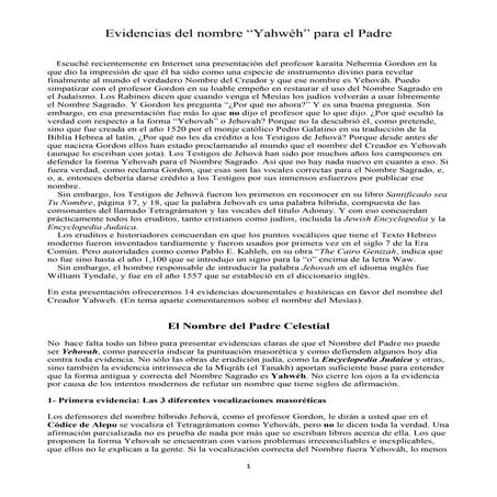 Evidencias de Yahweh - Moreh Yosef Álvarez