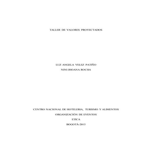 Evidencia valores proyectados ( taller1)