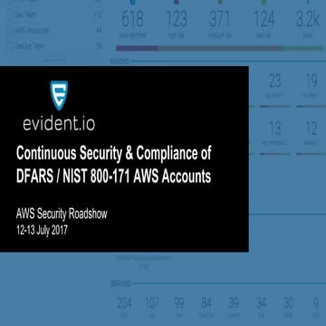 How to leverage Evident Security Platform for DFARS-NIST 800-171 AWS Accounts