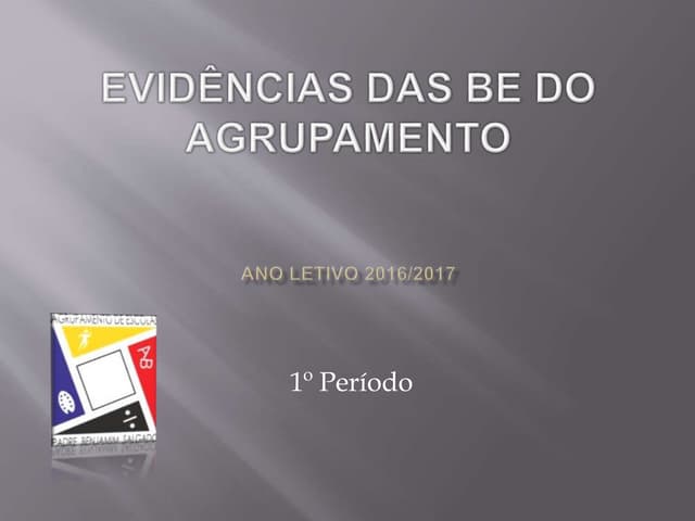 Evidências das be do agrupamento