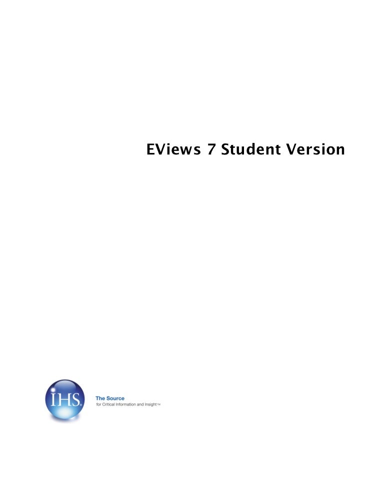 E Views 7 Student Version E Views 7 Student Version
