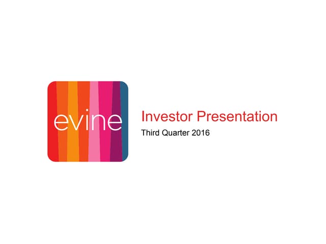 Third Quarter 2016 Investor Presentation