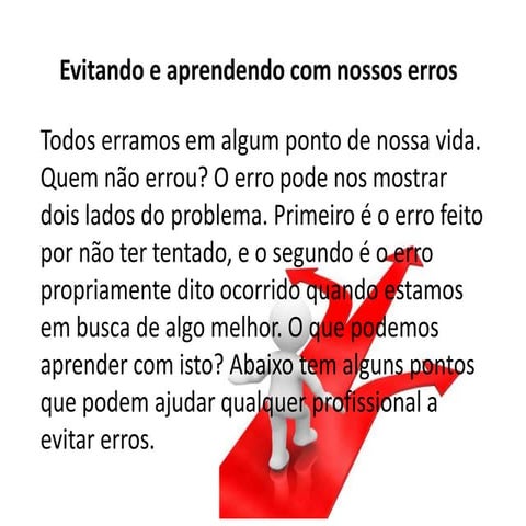 Evitando e apredendo com nossos erros | PPTX