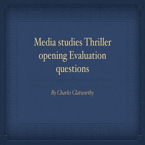 Evlaution questions  media