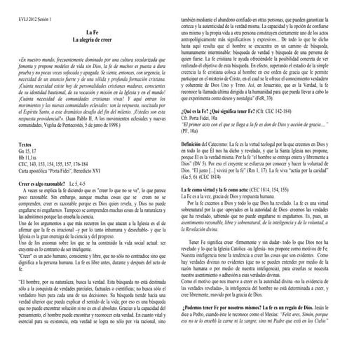 Taller de la 1a Sesión EVLJ 2012