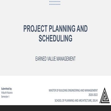 EARNED VALUE MANAGEMENT IN CONSTRUCTION PROJECTS | PPTX