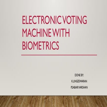 fingerprint based electronic voting machine | PDF