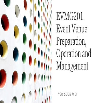 Event Management - Venue Preparation, Operation and Management | PDF