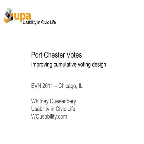 Usability for Port Chester Votes