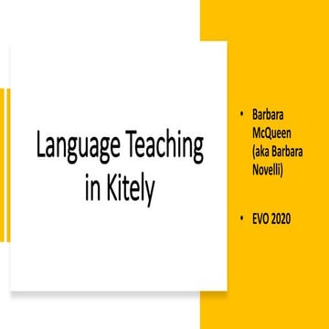 Language Teaching in Kitely, Evo 2020