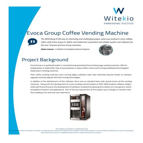 Evoca Group - Smart connected coffee vending machine