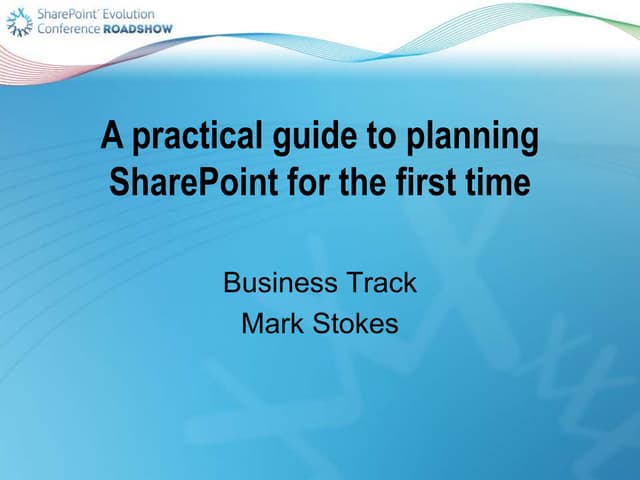 Evo conf - SharePoint for the first time