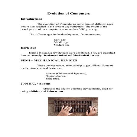 Evolauion of computer converted