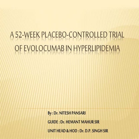 Evolocumab in hyperlipidemia