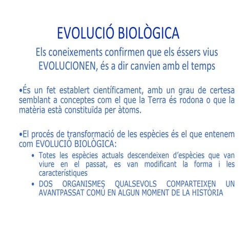 Evolució (4rt ESO)