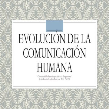 Evolución de la comunicación humana