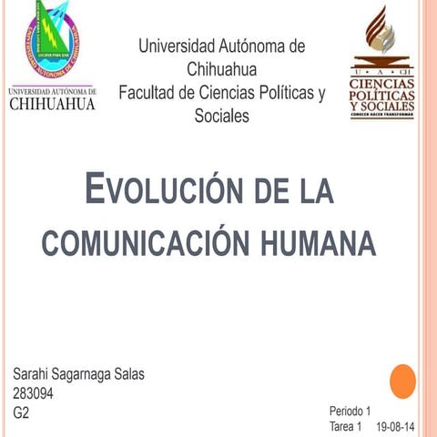 Evolución de la comunicación humana tarea 1