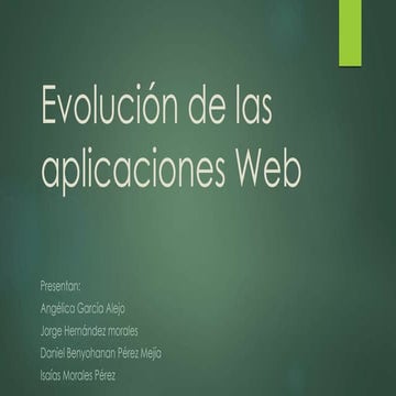 Evolución de las aplicaciones web