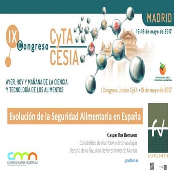 EVOLUCIÓN DE LA SEGURIDAD ALIMENTARIA EN ESPAÑA.