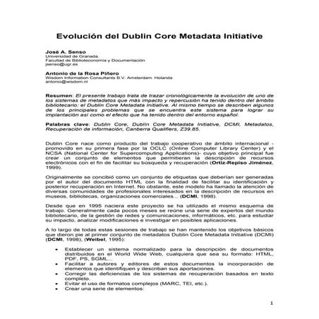 Evolución del dublin core metadata initiative