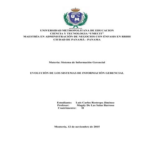 Evolución de los sistemas de información gerencial