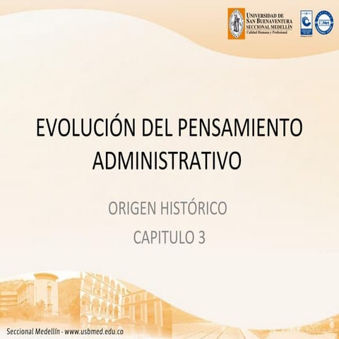 Evolución del pensamiento Administrativo