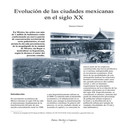 Evolucion de las ciudades mexicanas