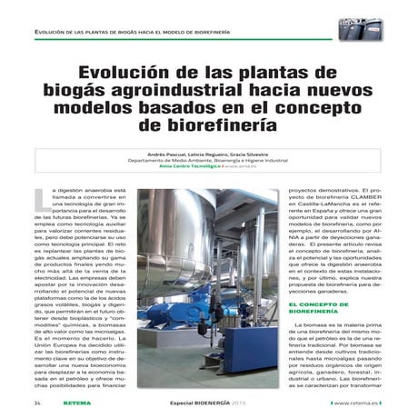Evolucion de las plantas de biogas agroindustrial hacia nuevos modelos basado...