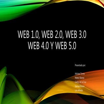 Web 1.0, 2.0, 3.0, 4.0, 5.0 y la deep web | PPTX