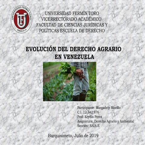 Evolución del derecho agrario en Venezuela | PPT