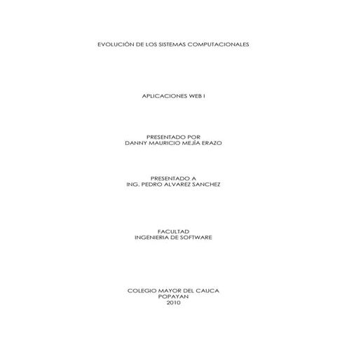 Evolucion de los sistemas computacionales