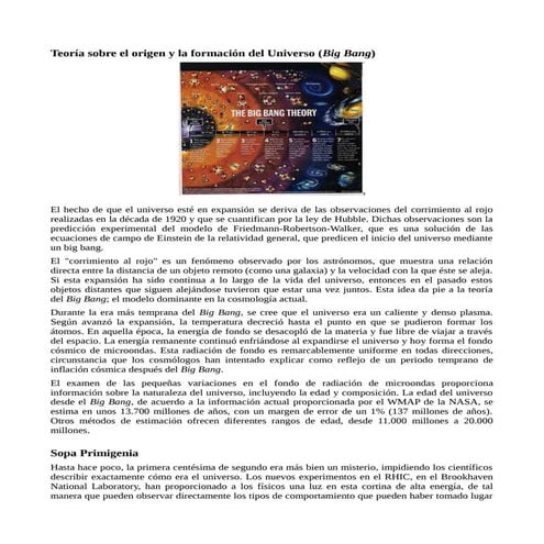 Evolucion del universo