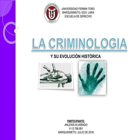 Evolucion historica de la criminologia