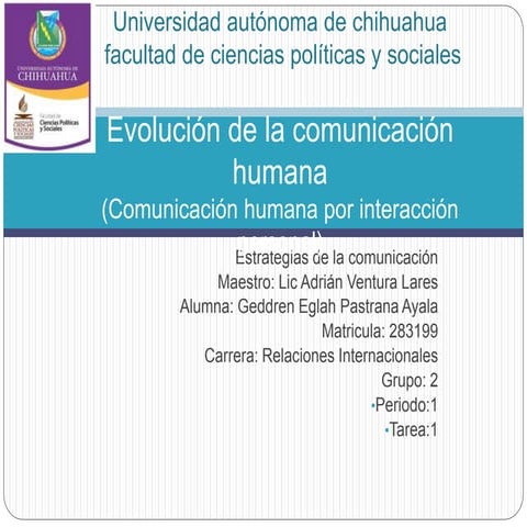 Evolucion en la comunicación del humano