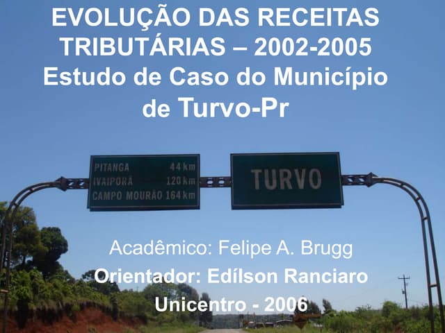 Evolução das receitas tributárias –...