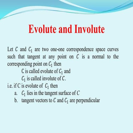 Evolute and involute