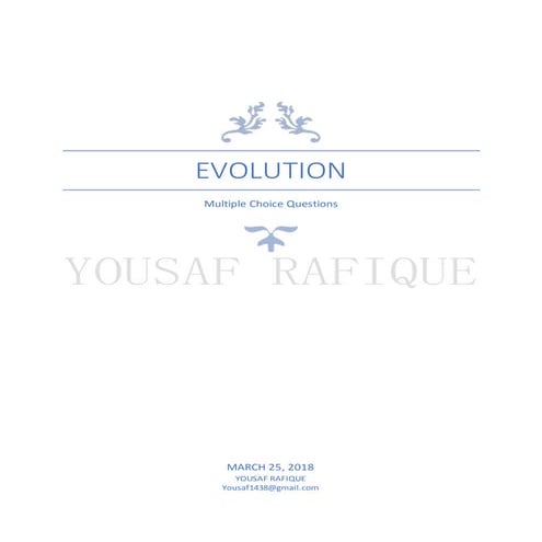 Multiple Choice Questions about Evolution