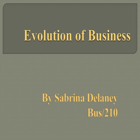 Evolution Of  Business