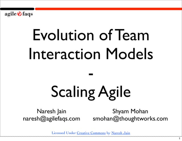 Evolution Of Team Interaction Models
