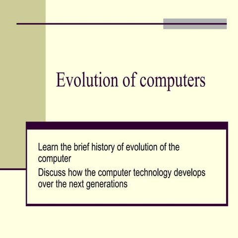 Evolution Of The Computers | PPT