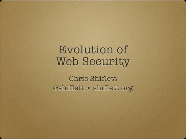 Evolution Of Web Security