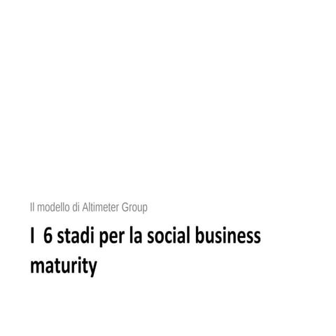 I 6 stadi per il Social Business