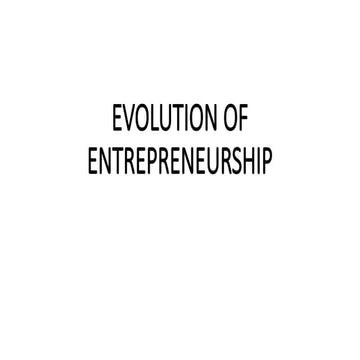 Evolution and dos and donts OF ENTREPRENEURSHIP