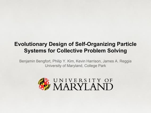 Evolutionary Design of Swarms (SSCI 2014)