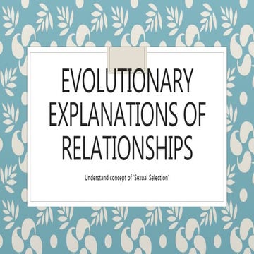 Evolutionary explanation