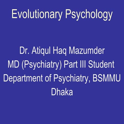 Evolutionary psychology | PPTX